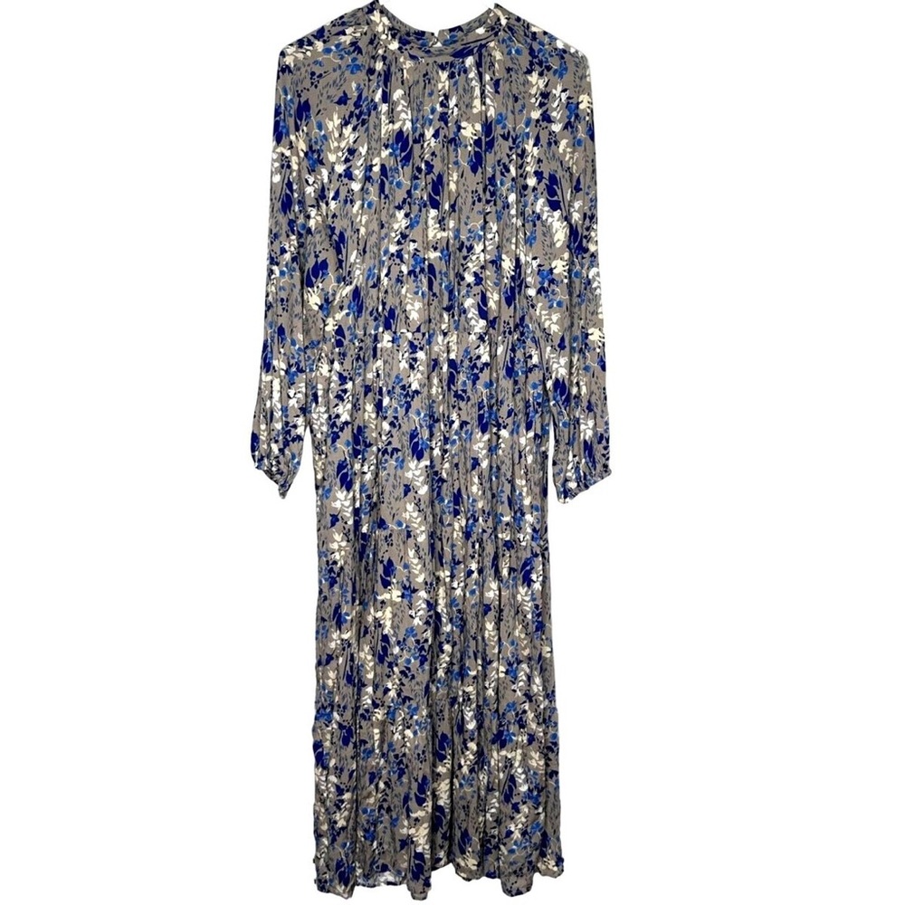 A New Day Blue and White Long Sleeve Gown